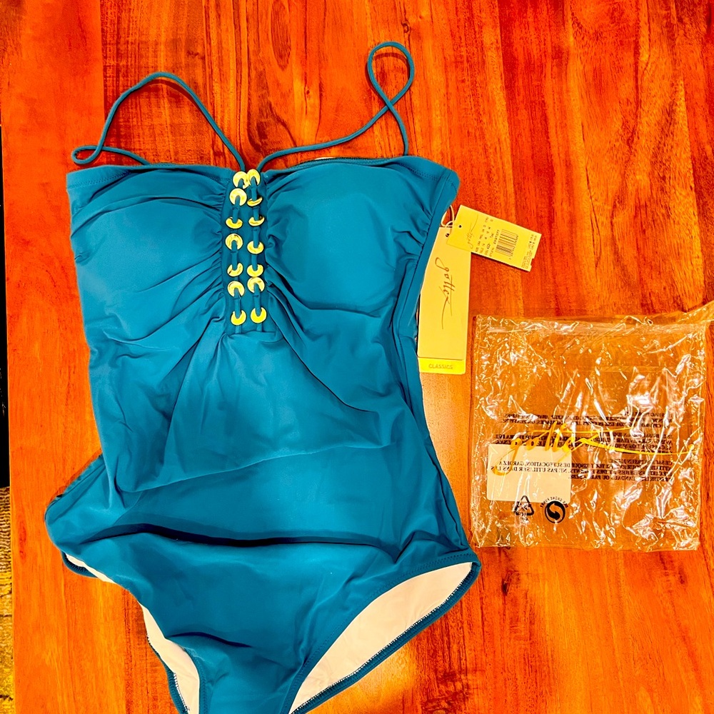Brand new (tags on and original package) Gottex swimsuit - bright teal